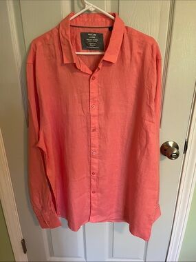 Men's Coral Button-Down Shirt
